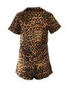 Serafina Collection Animal Satin Short Pyjama Set, Brown