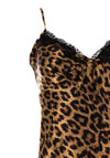 Serafina Collection Animal Satin Strappy Nightdress, Brown