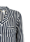 Serafina Collection Striped Satin Pyjama Set, Navy