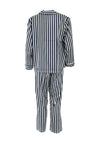 Serafina Collection Striped Satin Pyjama Set, Navy