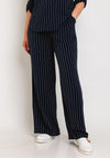 Serafina Collection Wide Leg Striped Culottes, Navy & White