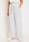 Serafina Collection Wide Leg Striped Culottes, White & Navy