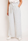 Serafina Collection Wide Leg Striped Culottes, White & Navy