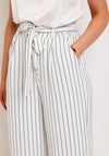 Serafina Collection Wide Leg Striped Culottes, White & Navy