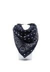 Serafina Paisely Print Stud Trim Lightweight Scarf, Navy