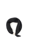 Serafina Satin Pearl Magnetic Neck Scarf, Black