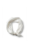 Serafina Satin Pearl Magnetic Neck Scarf, Off White