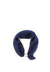 Serafina Satin Pearl Magnetic Neck Scarf, Navy