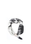 Serafina Floral Bee Print Magnetic Neck Scarf, Black & White