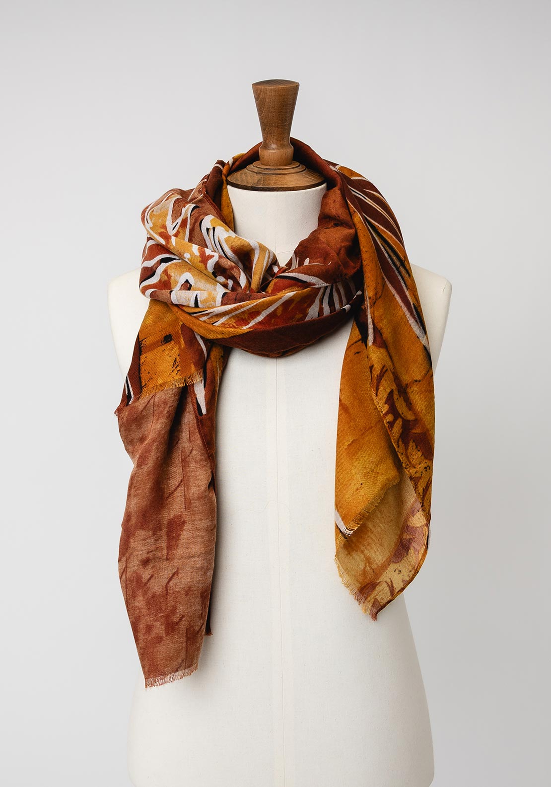 Serafina Collection Brocade Floral Lightweight Scarf, Brown
