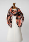 Serafina Collection Leaf Print Lightweight Scarf, Brown