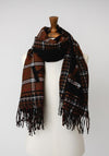 Serafina Collection Monogram Fringed Pashmina, Black