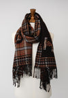Serafina Collection Monogram Fringed Pashmina, Brown