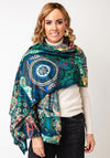 Serafina Collection Abstract Print Pashmina, Green