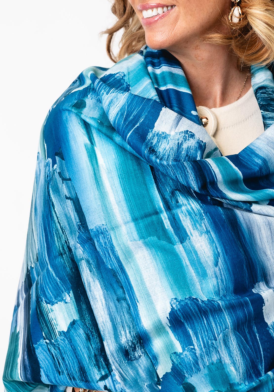 Serafina Collection Paint Swatch Print Scarf, Blue