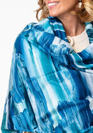 Serafina Collection Paint Swatch Print Scarf, Blue