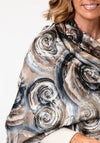Serafina Collection Rose Detail Scarf, Brown