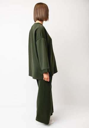 Serafina Collection One Size Sweatshirt and Trouser Co-Ord, Green