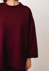 Serafina Collection One Size Sweatshirt and Trouser Co-Ord, Wine