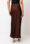 Serafina Collection Satin Effect Maxi Skirt, Brown
