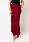 Serafina Collection Satin Effect Maxi Skirt, Wine