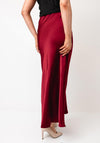 Serafina Collection Satin Effect Maxi Skirt, Wine