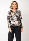 Sunday Animal Print Jersey Top, Brown