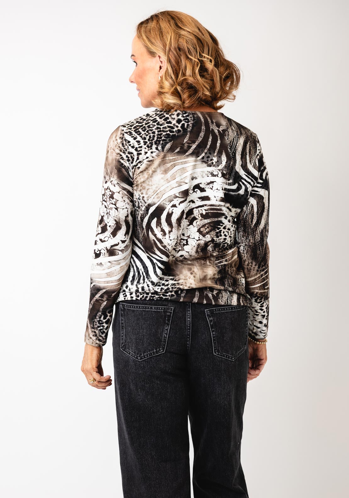 Sunday Animal Print Jersey Top, Brown