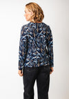 Sunday Brush Stroke Print Jersey Top, Navy