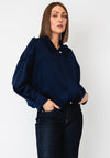 Serafina Collection Concealed Zip-Up Jacket, Navy