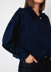 Serafina Collection Concealed Zip-Up Jacket, Navy