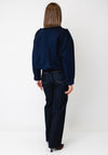 Serafina Collection Concealed Zip-Up Jacket, Navy