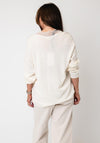 Grace & Mila V Neck Wool Blend Jumper, Cream