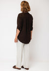 Serafina Linen with Button Detail Top, Brown