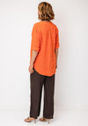 Serafina Linen with Button Detail Top, Orange