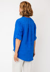 Serafina Linen with Button Detail Top, Royal Blue