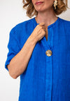 Serafina Linen with Button Detail Top, Royal Blue