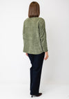 Serafina Collection One Size Embossed Logo Ribbed Sweater, Green