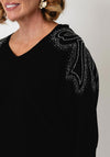 Serafina Collection One Size Knitted Sweater, Black