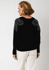 Serafina Collection One Size Knitted Sweater, Black