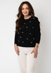 Serafina Collection Knitted with Bow Detail Jumper, Black