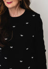 Serafina Collection Knitted with Bow Detail Jumper, Black