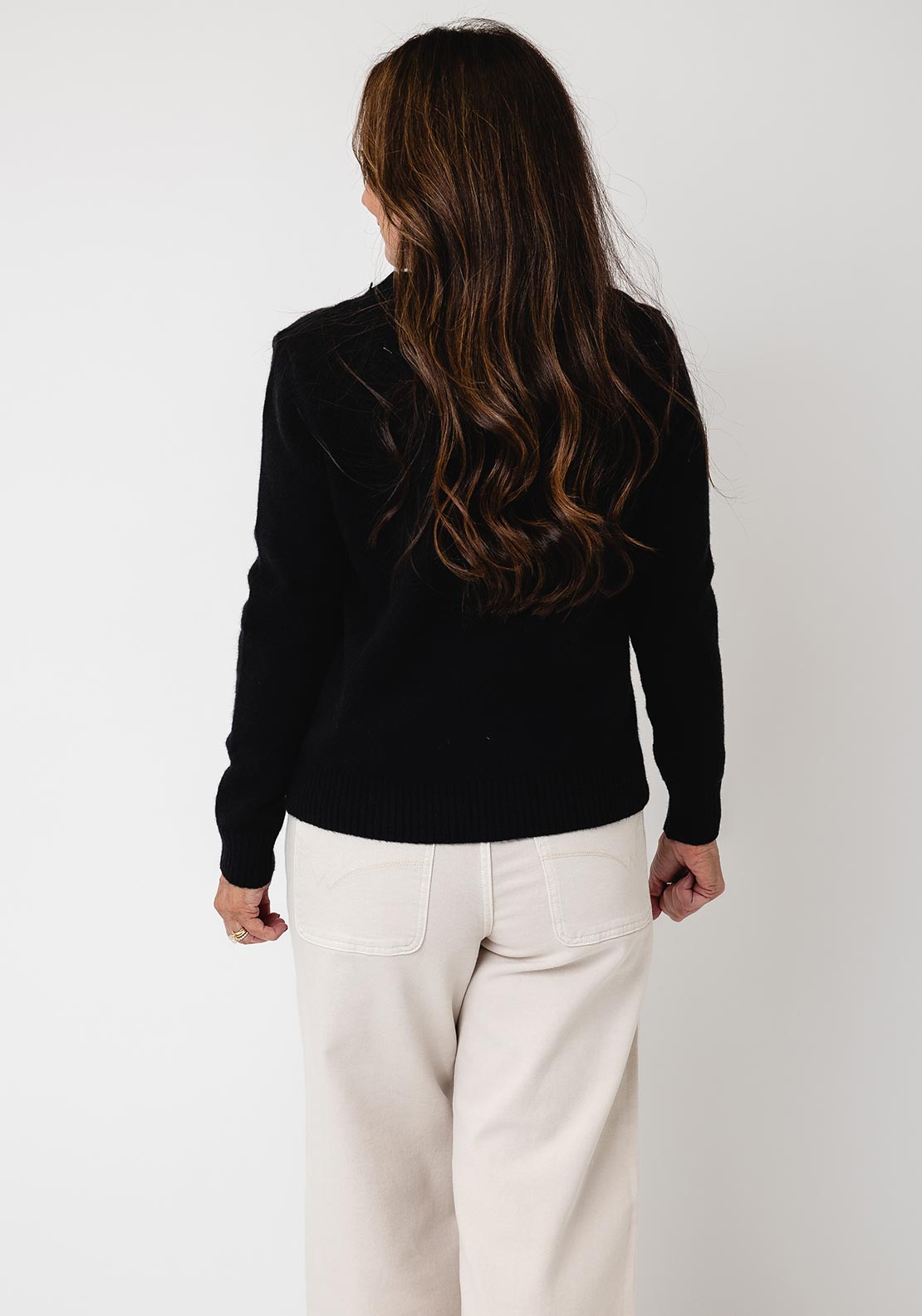 Serafina Collection Knitted with Bow Detail Jumper, Black