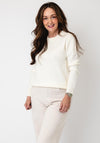 Serafina Collection Knitted with Bow Detail Jumper, Cream
