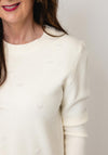 Serafina Collection Knitted with Bow Detail Jumper, Cream