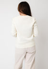 Serafina Collection Knitted with Bow Detail Jumper, Cream
