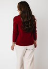 Serafina Collection Knitted with Bow Detail Jumper, Red