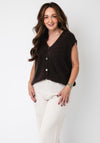 Serafina Collection Knitted Sleeveless Cardigan, Brown
