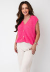 Serafina Collection Knitted Sleeveless Cardigan, Pink