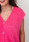 Serafina Collection Knitted Sleeveless Cardigan, Pink